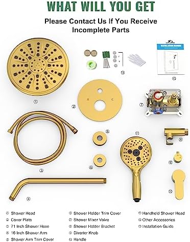 Luxury Gold-Painted Shower Faucet Set