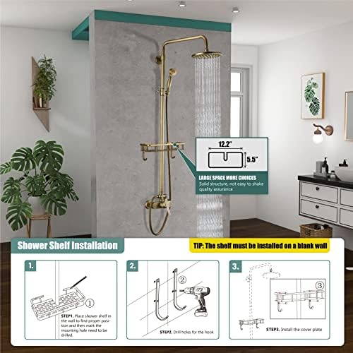 Antique Brass 8 Rainfall Shower Head with Sprayer Handheld Faucet