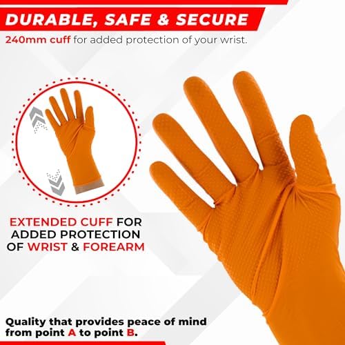 Copperhead HD Orange Nitrile Gloves