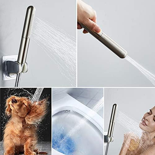 Handheld Shower Head With Extra Long Hose And Wall Mounted Holder Chrome Finish