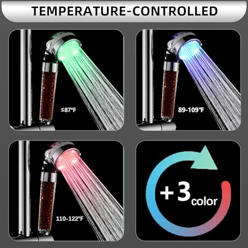 Puliyunxiang LED Steamed Handheld Shower Head Effortless filtration light