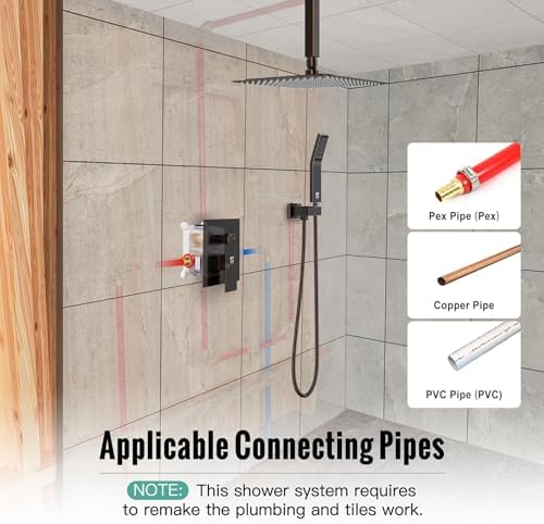 SR SUN RISE 10 Inch Oil Rubbed Bronze Rain Shower System