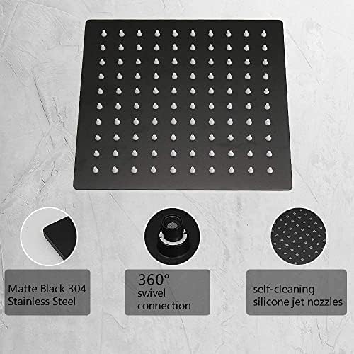 Matte Black Shower Head for Bathroom - Durable Water Resistant