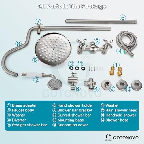 Gotonovo Luxury Exposed Shower Faucet Set