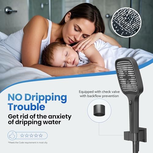 Luxury Rainfall Shower Combo Kit for Bathroom - 12x9 Matte Black