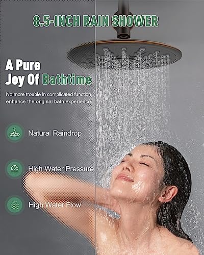 SunCleanse - Showers Set - Oil-Rubbed Bronze - 7-Setting Spray - Rain Shower Head