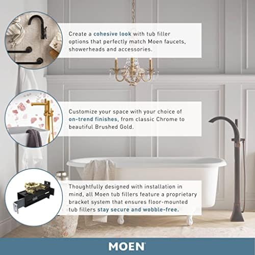 Moen S3105BN Doux One-Handle Freestanding Floor Mount Tub Filler with Handshower