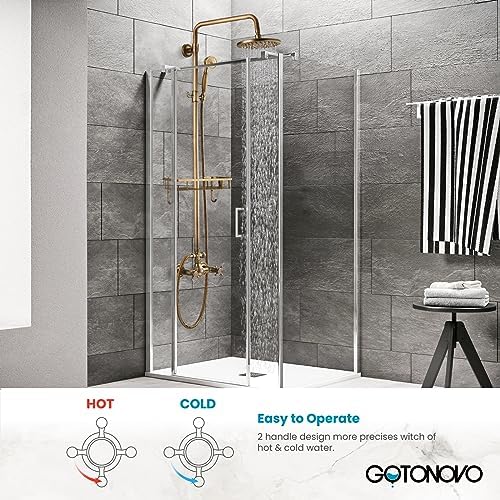 gotonovo Exposed Bathroom Faucet Dual Shower System