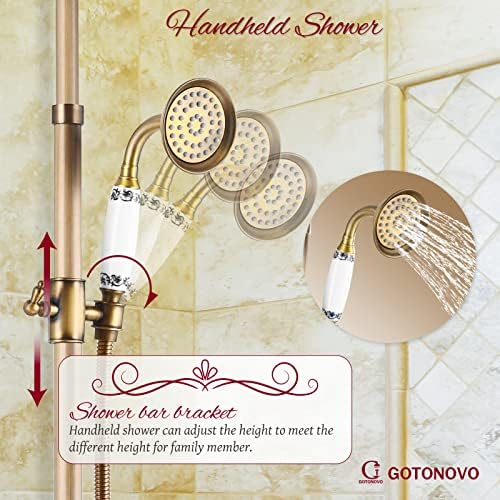 Premium 3-in-1 antique Brass Shower Faucet Set