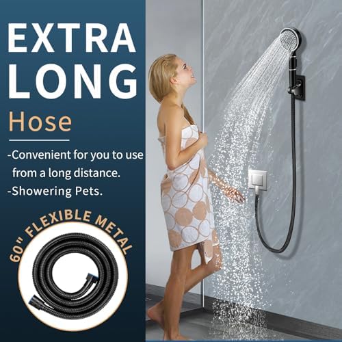 Deuanb High Pressure Detachable Handheld Shower Head 6-Mode 59 Hose