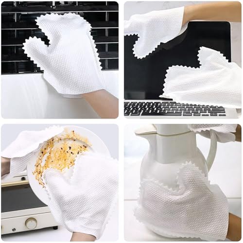 80PCS Dual-Sided Microfiber Dusting Gloves
