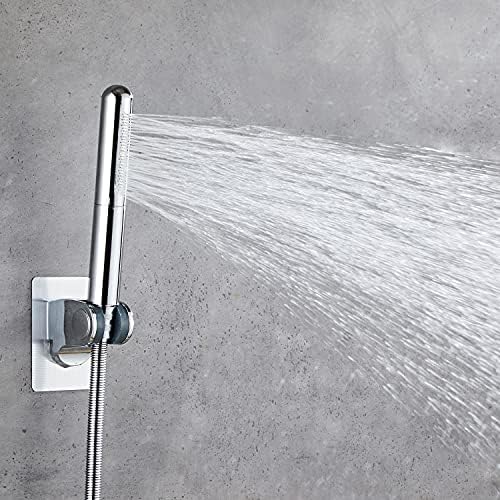 Handheld Shower Head With Extra Long Hose And Wall Mounted Holder Chrome Finish
