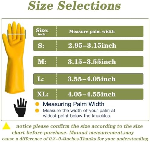 8 Pairs Reusable Cleaning Gloves Extra Thick Yellow