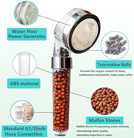 Puliyunxiang LED Steamed Handheld Shower Head Effortless filtration light