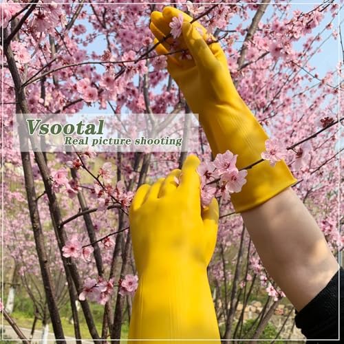 8 Pairs Reusable Cleaning Gloves Extra Thick Yellow