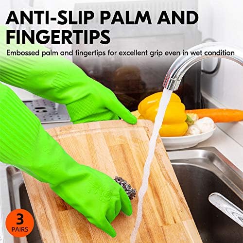 Vgo 3-Pair Dishwashing Gloves Essential Protection for Kitchen Beyond