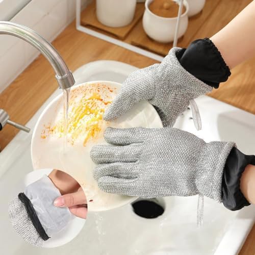 Wire Dishwashing Gloves Multipurpose Wire Dishwashing Gloves for Wet and Dry