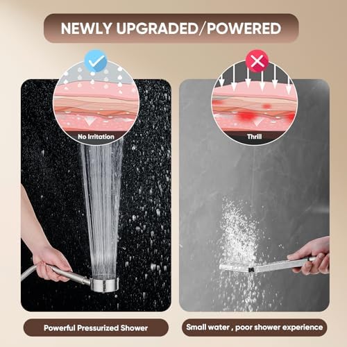 GOXIUHANStainless Steel Handheld Shower Head Set with 59 Hose and Noise Reduction Technology