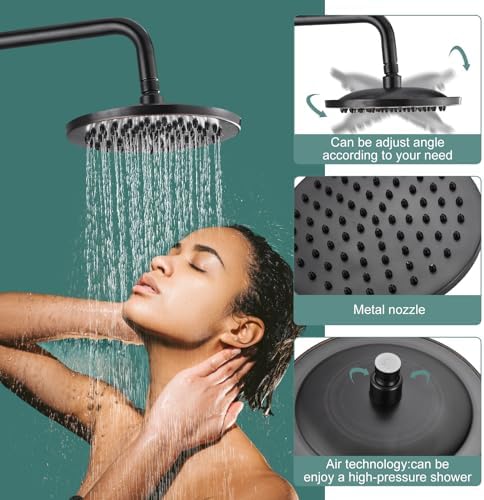 Oil Rubbed Bronze Exposed Pipe Shower System 8-inch Rainfall 151 GPM