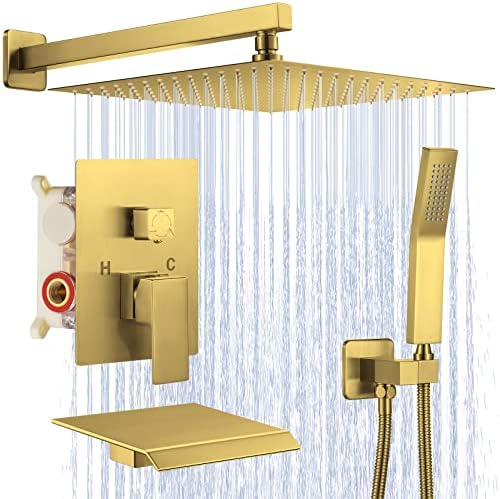 JOMEOO 10-inch Gold Series - 3-in-1 Faucet Set