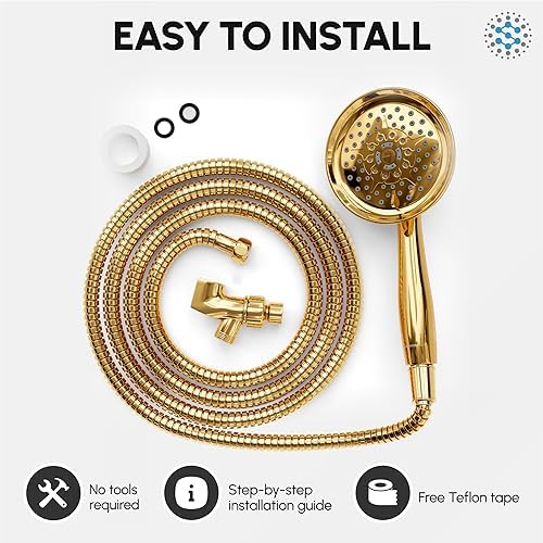 Luxury Spa ImperialShine Gold Hand Held Shower Head