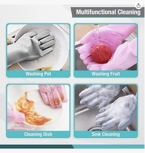 Silicone Dishwashing Gloves for Kitchen Car and Pet Grooming 1