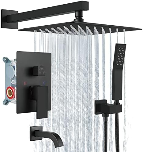 Rainfall Shower System - 3-in-1 Function Matte Black