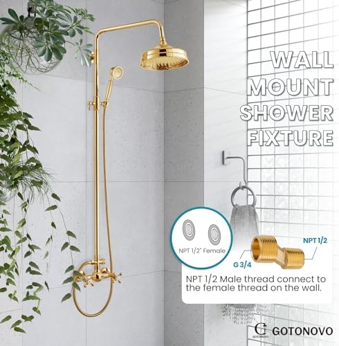 Elegant Gold-Plated Exposed Shower Faucet Set