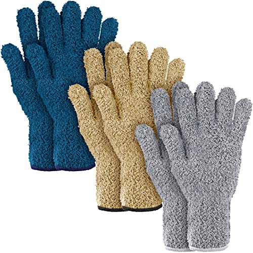 Bencailor 3 Pairs Microfiber Cleaning Gloves