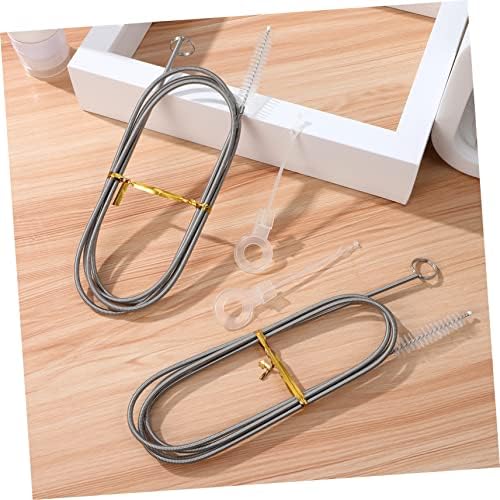 Jojofuny 4 in 1 Manual Snake Drain Tool Set with Flexible Tube Cleaner