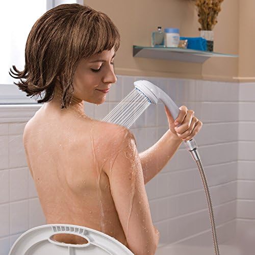 AquaSense 770-980 3-Setting Handheld Shower Head With Hose Gray 1