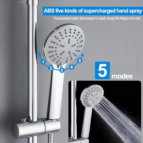 Delura Handheld Shower System with 5 Spray Modes