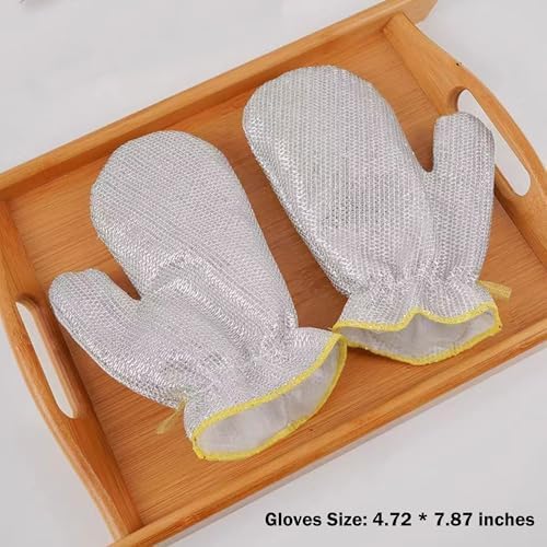 Dual Purpose Wire Dishwashing Gloves with Mesh Fabric for Efficient Cleaning