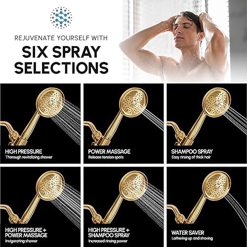 Luxury Spa ImperialShine Gold Hand Held Shower Head