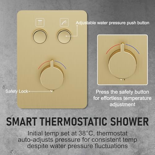 Thermostatic Shower System 13-Inch Rainfall
