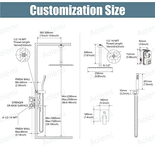 Aolemi Ceiling-Mounted Rainfall Shower System