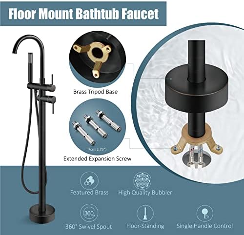 Aolemi High Flow Bathtub Faucet Freestanding Tub Filler