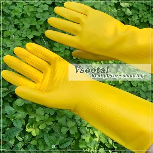 8 Pairs Reusable Cleaning Gloves Extra Thick Yellow