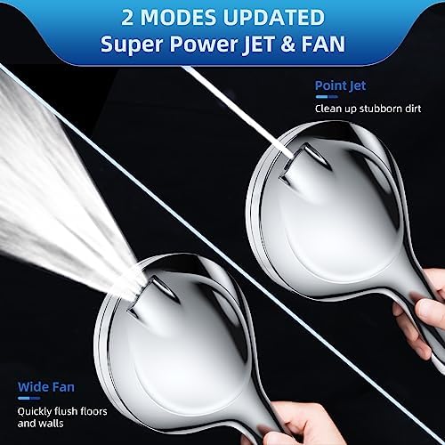 Wall-Mounted Chrome-Covered Round Shower Head with 10-Mode Anti-Clog Design