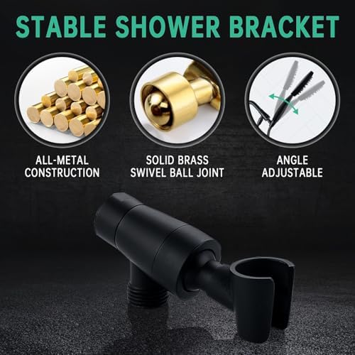 Sleek 70-Inch Handheld Shower Head with Brass Bracket and Long hose