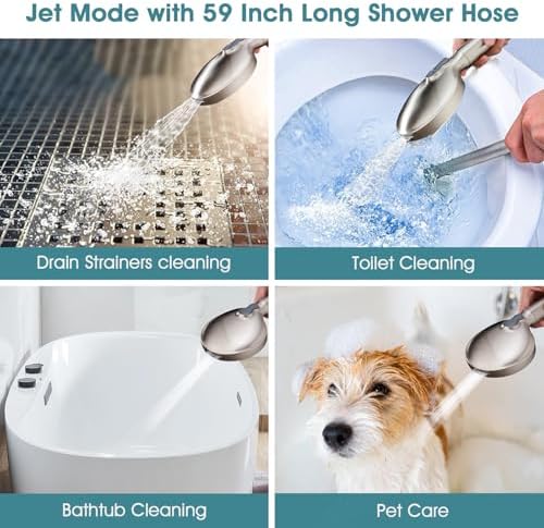 10 Inch High Pressure Rainfall Shower Head with Handheld Combo - Brushed Nickel
