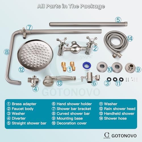 Wall-Mounted Adjustable Wall Shower System by GotOnovo