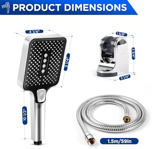 Adjustable Handheld Shower Head with 3 Modes