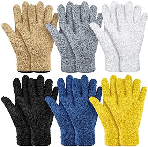 Bencailor 6-Pair Microfiber Dusting Gloves