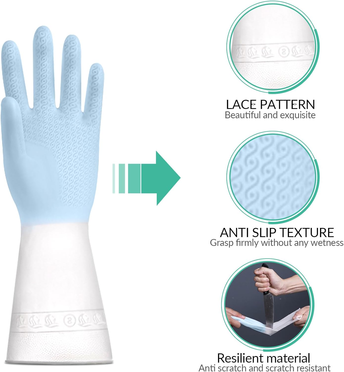 GJV 1-Pair Reusable Kitchen Gloves Multi-Purpose Writing Cleaning and Pet Care Gloves
