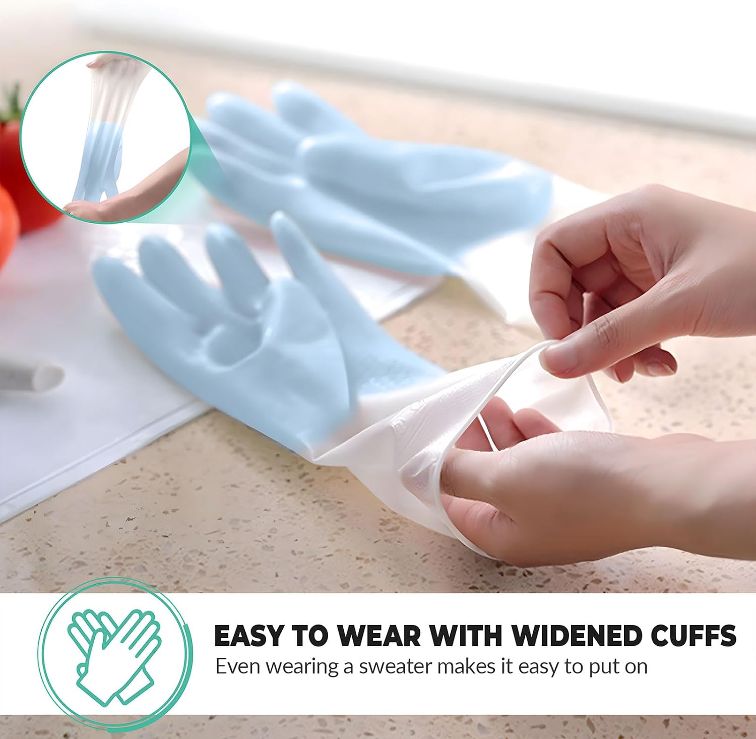 GJV 1-Pair Reusable Kitchen Gloves Multi-Purpose Writing Cleaning and Pet Care Gloves